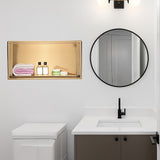 641 x 336 x 101mm Shower Niche Single Shelf Organizer No Tile Needed in Gold V63-905661