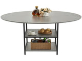 Round Dining Table, 47 inch Wood Table for 4-6 Person, Modern Circle Dinner Furniture, Leisure V952-YXCZBKTZMDBTZN3HRV0