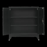 Two-Door Metal Short Cabinet Shelf Storage for Home Office Gym V63-844411