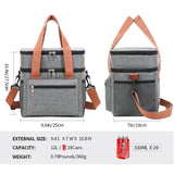 Grey Waterproof Insulated Lunch Bag - Leakproof Thermal Cooler for Food and Drinks V888-ELOSUNG12659