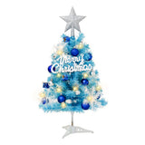 60cm Blue Mini Christmas Tree Set Includes Star Topper, Letter Sign, Ornament Balls & Snowflake V1232-LSSDS-002
