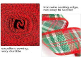 4 Rolls Christmas Burlap Wired Ribbon for Craft, 24 Yards Red Buffalo Plaid Burlap Ribbon for Gift V1192-AZ-W-25776