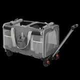 Pawz Pet Carrier 4 Wheel Portable Rolling Foldable PT1255-GY