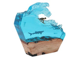 LED Ocean Surfing Night Light Synthetic Resin Wooden Handmade Bedside Table Lamp 3D Desk Art V1294-YM0901-3119250009511