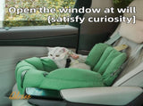 Green 2-in-1 Fluffy Travel Cat Bed & Car Safety Seat - Enclosed Windproof Pet Carrier with V888-ELOSUNG45811