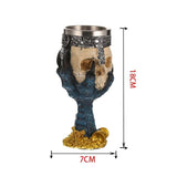 Resin TreeSpirit Sculpted Goblet 2 PCS, Stainless Steel Inner Liner, Retro Decorative Table Cup for V1221-XM-LB4252-ZS107