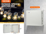 Outdoor Electrical Junction Box, 350 x 250 x 150 mm, ABS Plastic Electrical Enclosure Box with V952-SLJXHABS14X138LEDV0