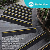 6"x28" Anti Slip Traction Treads 10 Pack, with Glow in Dark Stripe, Best Grip Tape Grit Non Slip, V1107-116-34326-BLA5