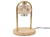 Candle Warmer Lamp Glass Dimmable Electric Scented Wax Melter with 2 50W Bulbs Wooden Base for Home V1294-YM0901-3119240061411