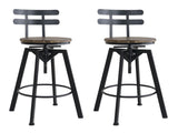 Levede 2x Bar Stool Industrial Adjustable BR1058-1X2
