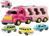 Girls Toddler Truck Toys for 3 4 5 6 Year Old,5-in-1 Friction Powered Vehicle Car Set for Toddlers V1369-AZ3-W-21532