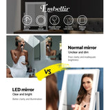 Embellir Makeup Mirror 25x30cm Hollywood Vanity with LED Light Rotation White MM-STAND-2530LED-WH