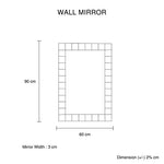 Wall Mirror MDF Silver Mirror Clear Image Rectangular Shape MRR-08 V43-MRR-08