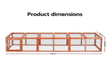 i.Pet Chicken Coop Wooden Pet Run Rabbit Hutch Large Outdoor Cage with Play Area Brown PET-GT-RR-6