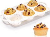 Silicone Regular Size Muffin Pan 12 Cups & Jumbo Muffin Pan with Metal Reinforced Frame V1258-DP02-C-26