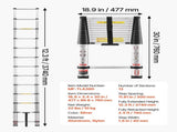 3.8m Telescoping Ladder, Aluminum Lightweight Multi-Purpose Collapsible Extension, One-Touch V952-SSLTNLSLKJBF2VP1Z001V0