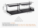 2-Tier Wire Pull Out Cabinet Under Sink Basket Organizer 10.7"x14.2" 2PCS V952-FZSLLTGPFECS5ERAHV0