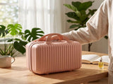 Hard Shell Makeup Case, 11.8 x 8.5 inch Portable Travel Toiletry Organizer, Waterproof Cosmetic Bag V1366-AZ2-W-25272