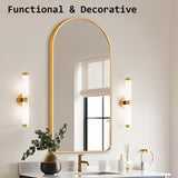 2 Set Wall Arch Mirror Arc Aluminum Frame Bathroom 50x100cm GOLD V274-FT-BM-ALUAC-GD50100-X2