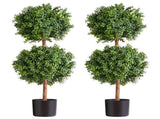 Artificial Topiary Boxwood Double Ball, 2 Set 914mm Faux Boxwood Plant Balls, Fake Silk Tree Look V952-HYMRGXJS36IND5PE1001V0