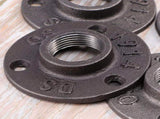 10- /4 Inch Black Malleable Iron Threaded Floor Flanges for Wall Mounting Pipe Fittings Hardware V1370-AZ4-09985