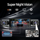4-Camera Dash Cam 1080P Full-HD Dash Cam Car Dash Cam With 64GB Memory Card - Black - Size 01 V1106-800-10132-BLK-01