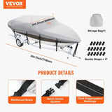 Boat Cover 600D Waterproof 23-24 ft Boat Cover V-Hull Tri-Hull Runabout V952-TYCZ600D2324S51Q4V0