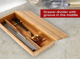 Wooden Cutlery Box with Lid, Small Drawer Organizer Kitchen, in for Spoon Utensil Chopsticks Kitchen V1259-DP01-A-825