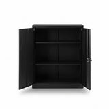 Artiss 100cm Steel Locker Cabinet Filing Mental Storage 100cm 3-Point Lock 2 Adjustable Shelves FC-METAL-100-BK