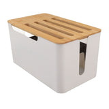 Router Storage Box Large Space Multi Hole Bit Bamboo Cover Home WiFi Router Organizer V1294-YM0703-3117230058411