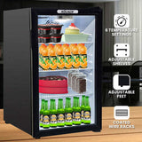 Kolner 100L Mini Bar Wine Fridge Glass Door Beverage Cooler Drinks Refrigerator FDG-YGE-BC-100L