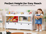 Keezi 3 Tiers Kids Bookshelf Storage Children Bookcase Toy Box Organiser Display White FUNKI-K-TO-3058-B-WH