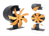 Heat Powered Stove Fan 7 Blade Moon Model Silent Operation Circulating Warm Air Highly Efficient Log V1294-YM0706-3114230120112