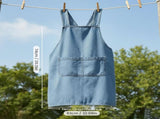 Lightweight Cotton Denim Apron with Front Pocket, Adjtable Bib Apron for Men Women Chef Apron, V1258-DP02-F-385