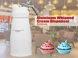 500mL Aluminum Whipped Dessert Cream Butter Dispenser Whipper Foam Maker with 3 Nozzles V1294-YM0901-JY04112-02