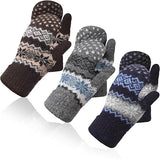 Pack of 3 pairs - Warm gloves for women - Extra thick - Knitted imitation - Suitable for cold V1188-ZXY-117-0027