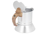 Moka Stove Coffee Maker Professional Metal Italian Coffee Maker for Home Travel Silver 150ml V1294-YM0715-3118220095312