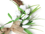 Front Door Wreath Hanging Decoration Simulated Flower Holiday Spring Home Decoration White with V1294-YM0901-3115250115511