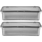 2Pcs Countertop Utensil Holder Black Plastic Cutlery Storage Case with Space-Saving Design V1369-AZ3-W-15966
