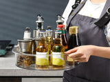 Kitchen Spice Rack Organizer Rotating Turntable - Clear Plastic Countertop Storage for Seasoning V1369-AZ3-W-11046