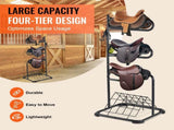 Freestanding Saddle Stand, 30 x 30 x 68.5 in, 3 Tiers Saddle Rack, Heavy Duty Saddle Blanket Holder V952-MAJLS3030685HTNTLV0