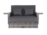 Gardeon Outdoor Day Bed Sun Lounge Setting Wicker Lounger Patio Furniture Grey ODF-SUNBED-RCL-GE-AB