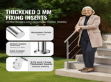 Handrails for Outdoor Steps, 59 in Length 3 Crossbars Stair Hand Rail Kit, Transitional Stainless V952-BXGSLZFS150CBU3NGV0