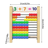 10 Row Wooden Abacus Counting Frame with 1-100 Number Cards, Math Teaching Tool for Addition and V1366-AZ2-W-16792