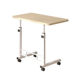 SOGA 40x80cm White Maple Bedside Table Movable Bedroom Desk Student Computer Table TABLEPORT02