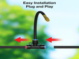 100Ft 1/4" Drip Irrigation System, Garden Irrigation Kit with 16pcs Adjustable Copper V1107-CS-ZDJHQ10016