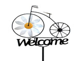 Garden Windmill Rustic Iron Stake Flower Windmill Welcome Yard Sign Decorations for Outside Patio V1294-YM0901-3111240161111