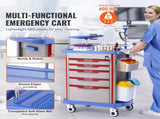 5 Tiers Lab Carts, Lab Utility Cart with 5 Drawers & 4 Silent Wheels, Mobile Medical Cart with PP V952-SYSTCECKFLS4VNN2DV3
