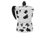 Aluminum Coffee Pot Kettle, Moka Maker for Home Use, Milk Cow Color, 3 Cups, 150ml V1263-JX-3001
