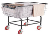 Wire Laundry Cart Wire Laundry Basket 2.8 Bushel Heavy Duty w/ 4'' Wheels V952-XYCDG96B-X0000001V0